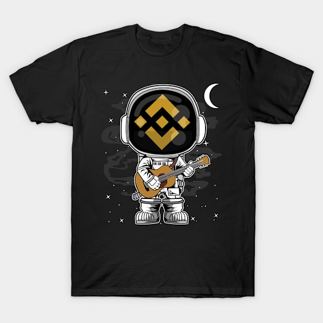 Astronaut Guitar Binance BNB Coin To The Moon Crypto Token Cryptocurrency Blockchain Wallet Birthday Gift For Men Women Kids T-Shirt by Thingking About